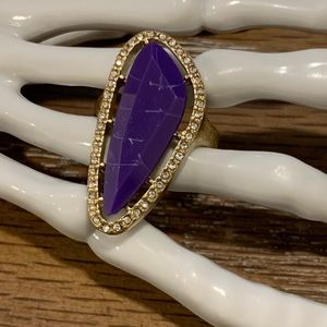 Purple stone costume jewelry ring